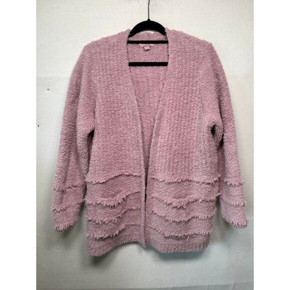 Barefoot Dreams Cozy Chic Cardigan Sweater, Pink, Large - Picture 1 of 5